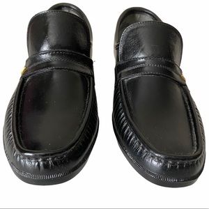 Penmans Men's Black Gold Loafer Shoes, size 8